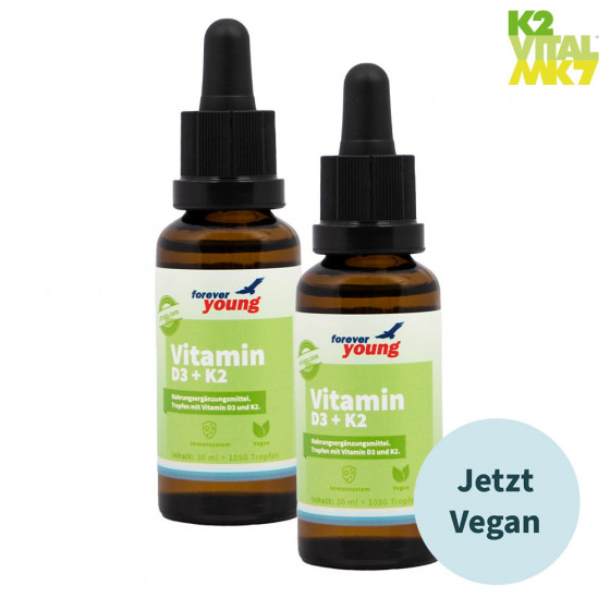 Vitamin D3 + K2 vegan - 2er Set