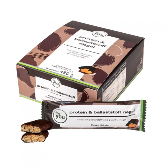 for you protein & ballaststoff riegel - Mandel-Schoko 12er-Pack