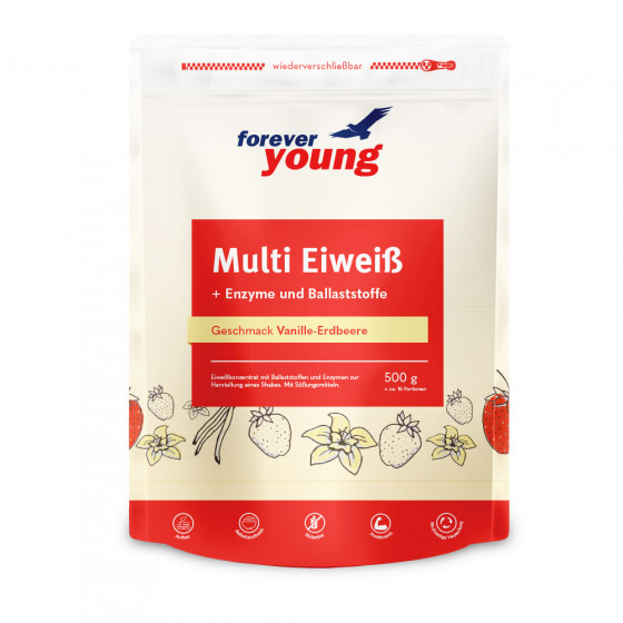 forever young Multi Eiweiß Vanille-Erdbeere