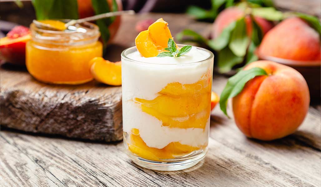 Protein Pfirsich Dessert