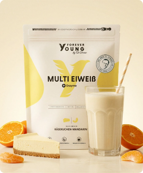 Bild vom Forever Young Multi Eiweiß Beutel - Geschmacksrichtung Käsekuchen-Mandarine