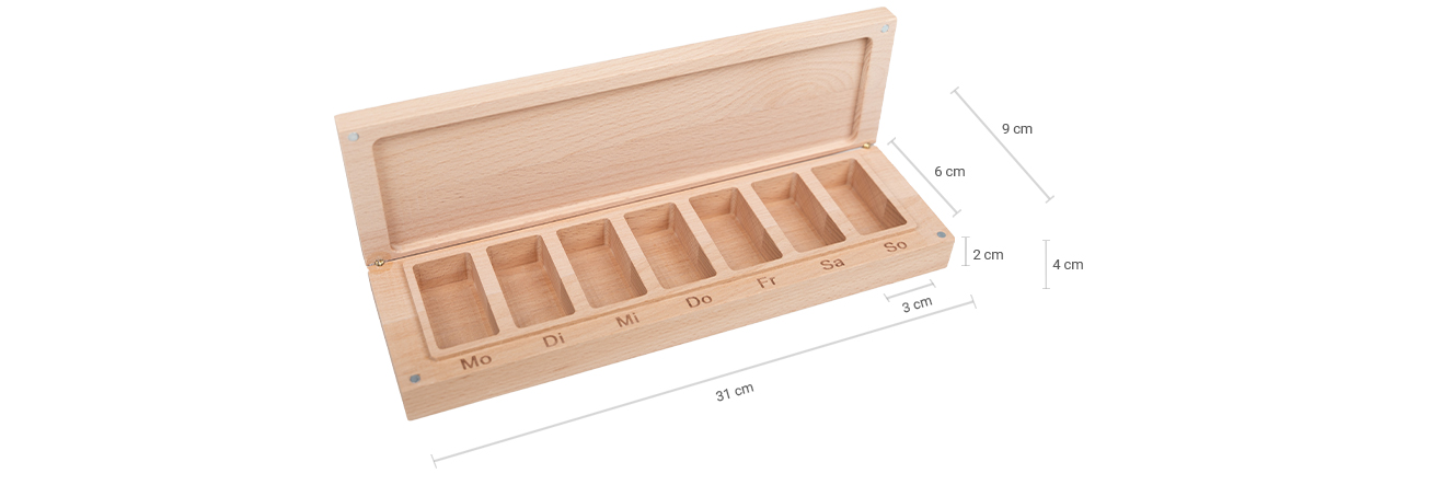 Kapselbox Maße Kapselbox/Tablettendosierer - Maße